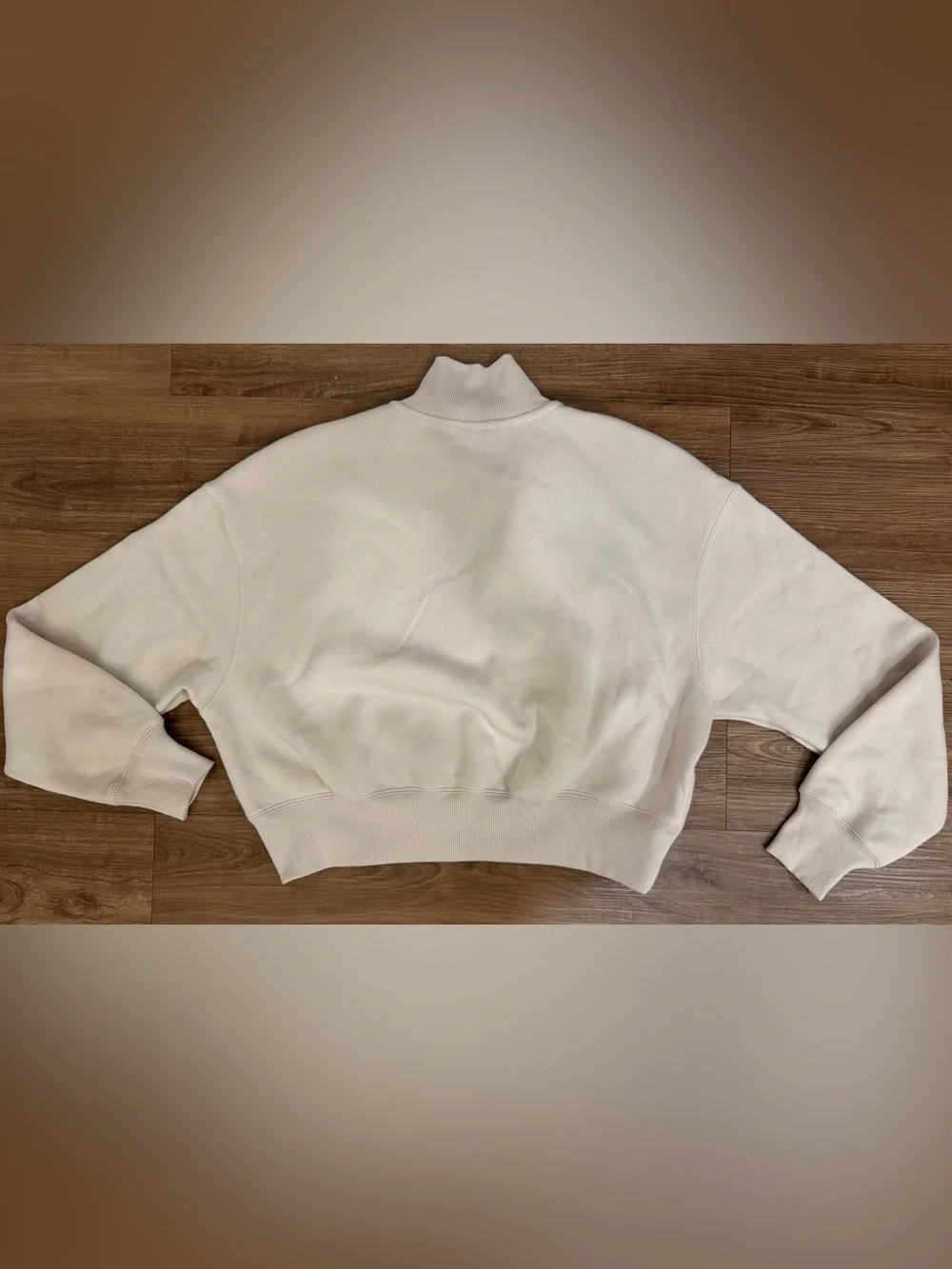 NWT Nike Phoenix Fleece Cropped 1/4 Zip Sweatshirt Cream Size Small - Picture 5 of 6